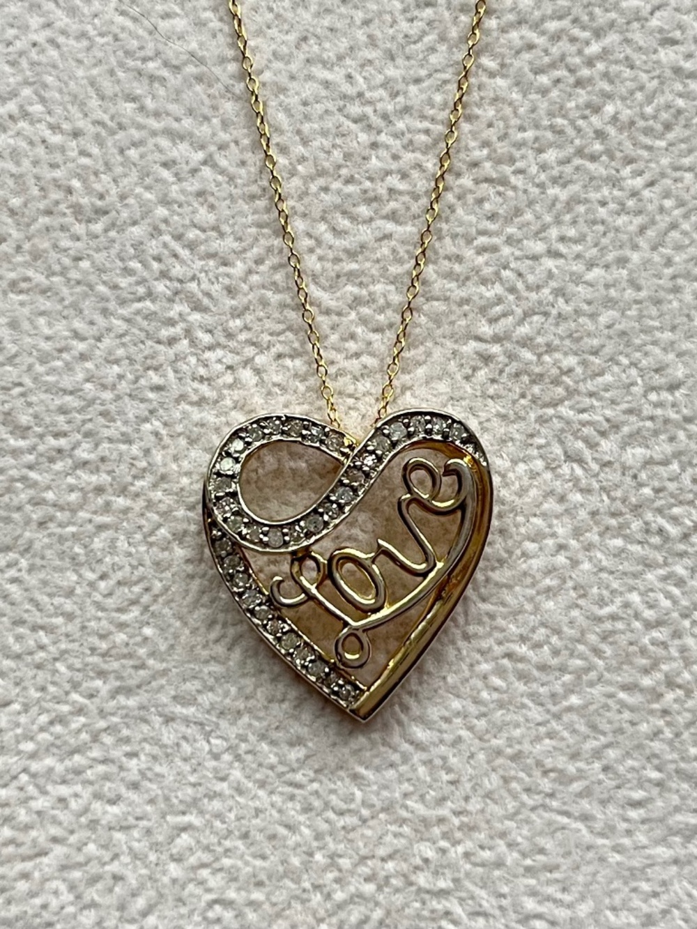 N041 | Natural Diamond Love Script Necklace
